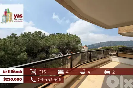 Ain El Rihaneh 215m2 | Mountain View | Classy Area | TO