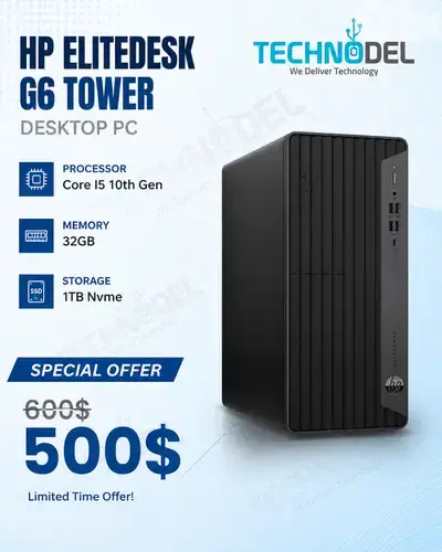 HP Elitedesk G6 Tower Desktop Pc core i5 10th 1tb nvme