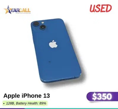 Apple iPhone 13  128B, Battery Health: 89