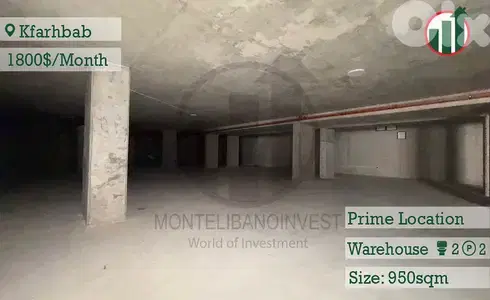 Warehouse for rent in Kfarhbab!!