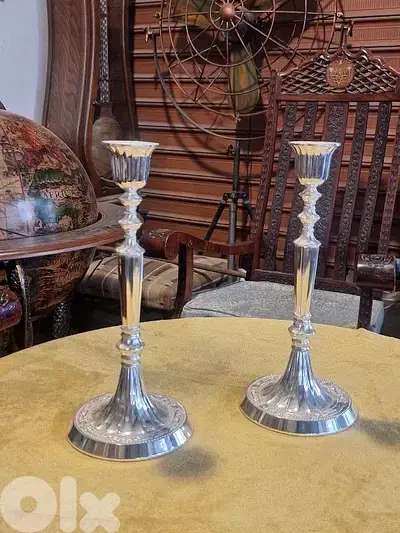 pair of antique candle holder