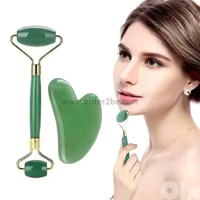 2-Piece Facial Roller & Gua Sha Massage Set