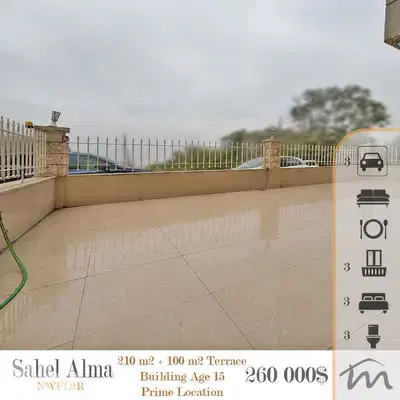 Sahel Alma | Prime 210m² + 100m² Terrace | Building Age 15 | 3 Parking