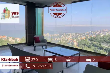 Kfarhbab 270m2 | Rent | Panoramic View | Partly Furnished | YV