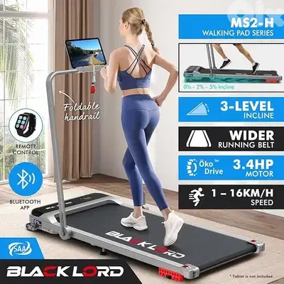 BLACK LORD Treadmill Electric Walking Pad Under Desk 3.4HP
