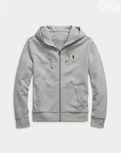 RALPH LAUREN ZIP UP HOODIE - GRAY L