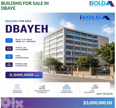 Prime investment opportunity in one of Dbaye’s most strategic Location Prime investment opportunity in one of Dbaye’s most strategic Location