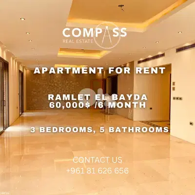apartment for ret in ramlet el bayda