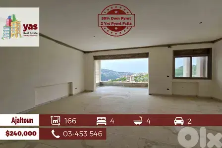Ajaltoun 166m2 | 50% DOWN PAYMENT | 2 YEARS PAYMENT FACILITIES |