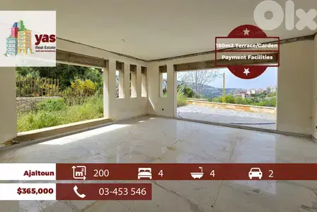 Ajaltoun 200m2 | 180m2 Terrace/Garden | Payment Facilities | Calm | TO