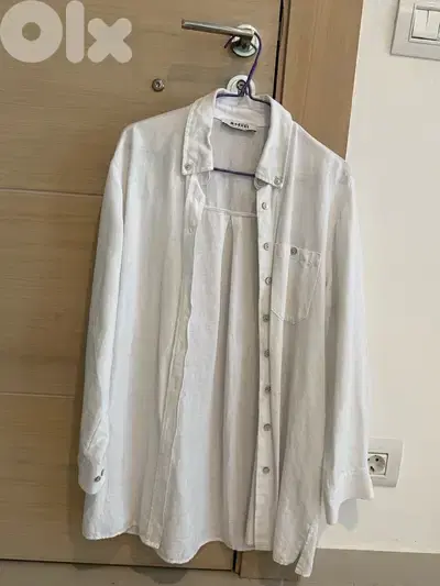 white linen shirt size s new