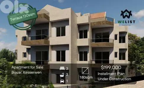 Under Construction Apartment for sale in Bouar شقة للبيع في بوار