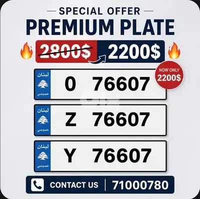 special car plate 6600$