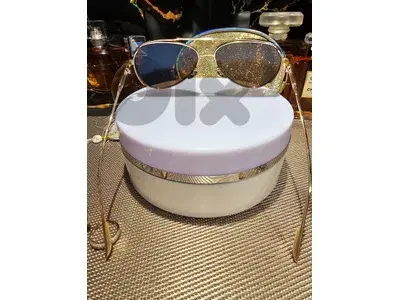 Thom Browne Blue Mirror,  golden frames Sunglasses