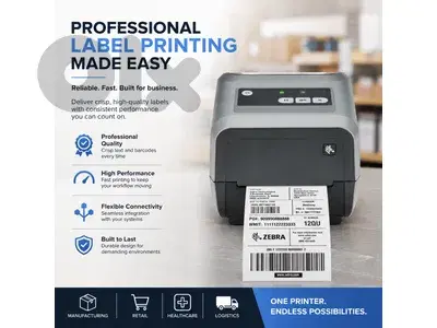 zebra zd421 thermal transfer 4 inch label printer usb