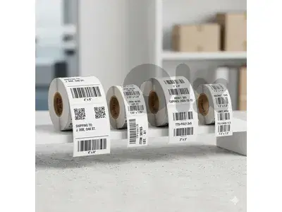thermal labels for barcode labelling