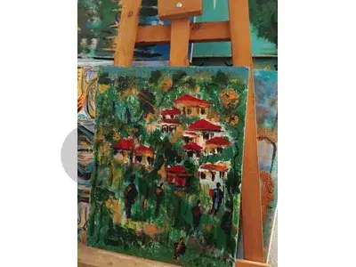 رسم على الكرتون  زيتي