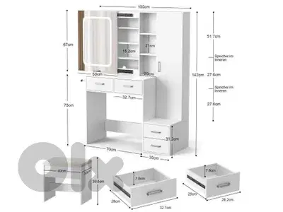 Dressing table with mirror, makeup desk, drawer,