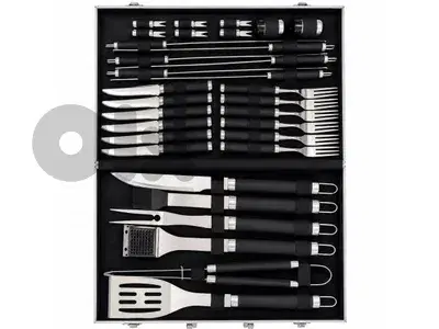 Mobex Stainless Steel Barbecue Tools with Aluminium Case Set of 33 Pcs