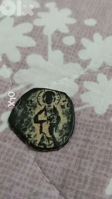 Jesus Christ King of Kings Bronze Coin with two monks year 1075 AD