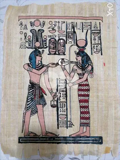 Two genuine papyrus painting. Bought from egypt. 43x33cm