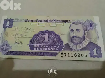 Nicaragua in Middle America Uncirculated Banknote one Centavo