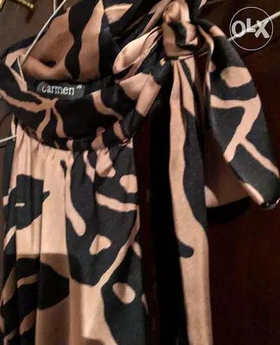 Carmen dress made in italyفستان قصير ربطة عنق
