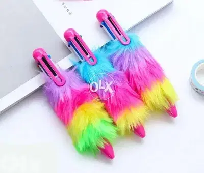 Beautiful rainbow colors fur pen