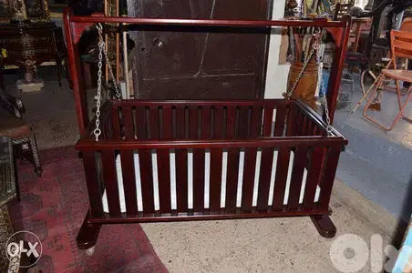 antique baby bed solid wood