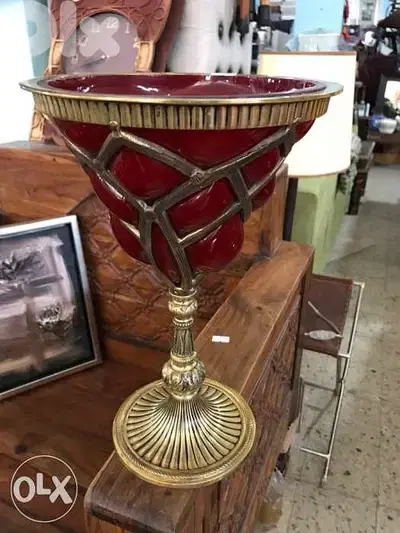 vase heavy copper with glass