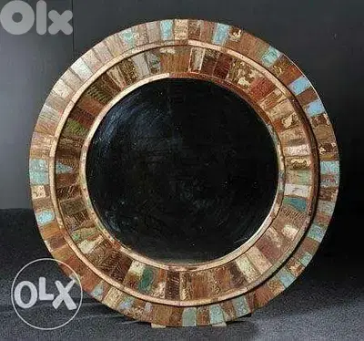 solid wood colorful mirror