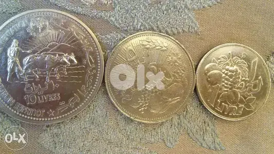 3 Commemorative Collection of 1 ,5 10 Lebanese Lira