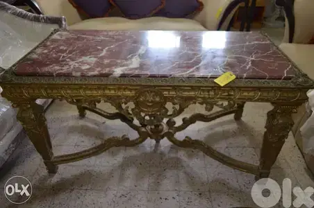 marble top with solid wood base