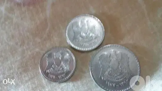 مجموعة تذكارية عملات سورية من الليرة و النصف و الربع ليرة تذكارية