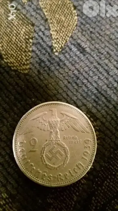 Nazi Hitler German Silver Coin WW II year 1939عملة المانية نازية