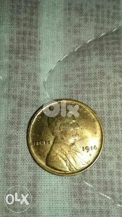 One USA wheat Cent Peny year 1914 D