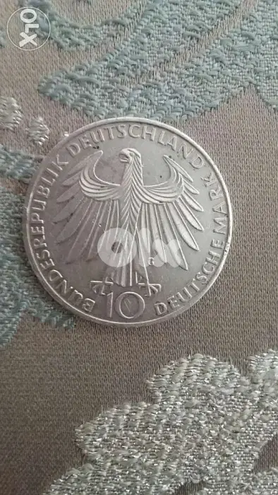 1972 Olympic German Coin Deutschland Silver 10 Marks year 1972