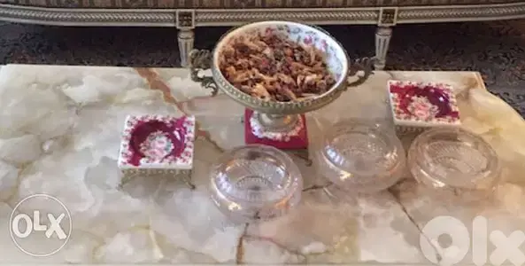 Ashtrays Bohemian Crystal and fine Porcelaine