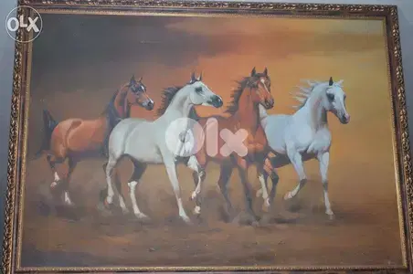 big oil paint horses painting
