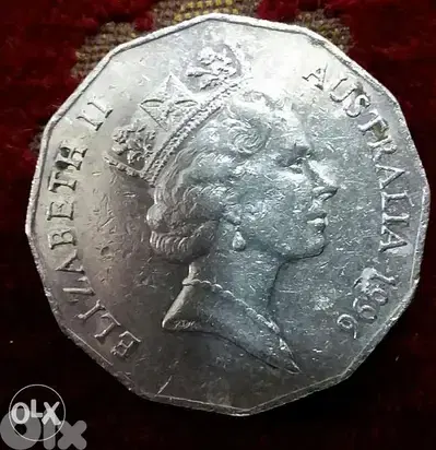 Australia Knagooro& Emu Coat of Armsb fifty cents year 1996