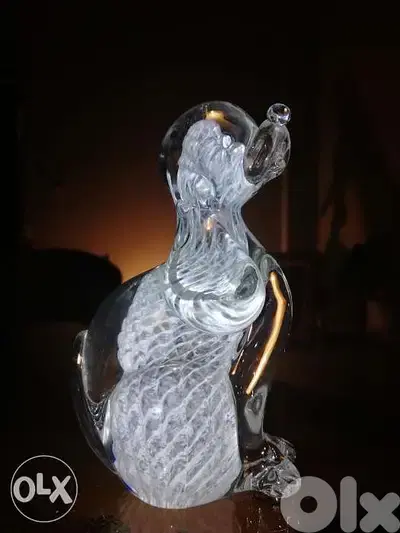 Dog crystal statue