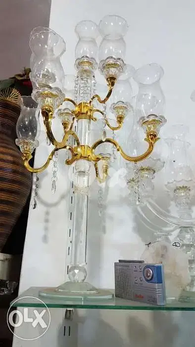 شمعدين كريستال 9 عيون