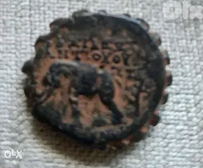 Ancient Greek Seleukid Bronze Coin for Antiochos VI Dyionsus