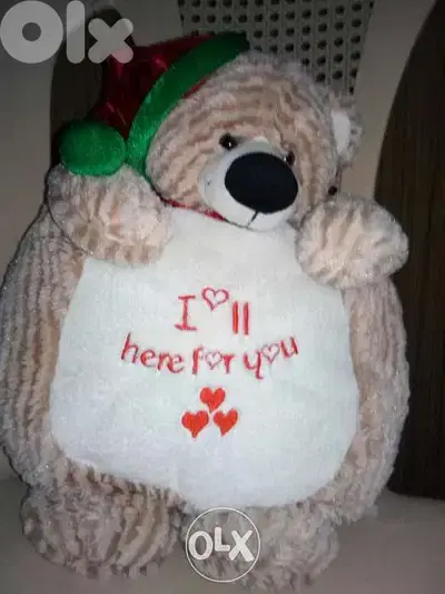 VALENTINE Teddy bear Plush Large Toy 40 Cm +a letter: I'LL HERE 4 YOU.