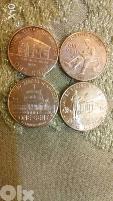 Set Four USA 1Cent Coin year 2009 Commemorative for president Lincolin
