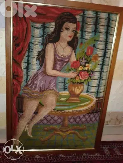 vintage canevas + wooden frame 80*50 excellent condition