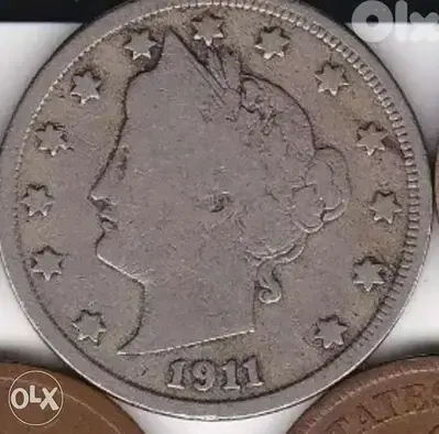 USA Coin Liberty Head V nickel 5 Cents year 1911