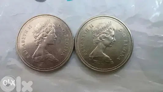 Set of Two Canada One Dollar Memorial Coins year 1973 & 1983