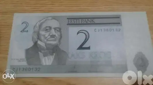 Estonia UNC 2 krooni Banknote Connemorative for Anthropolgist Ernest