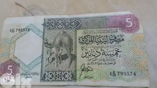 Libya Bank note for the camels